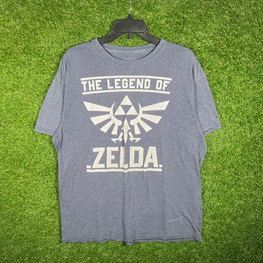 Nintendo Legend of Zelda Triforce Graphic T-Shirt Blue Large 2016‎